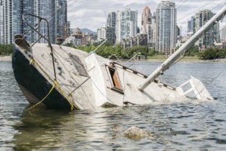 the boat is sinking after an accident