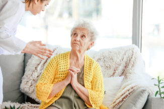 an elderly woman in a nursing home