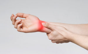 A hand with carpal tunnel injury