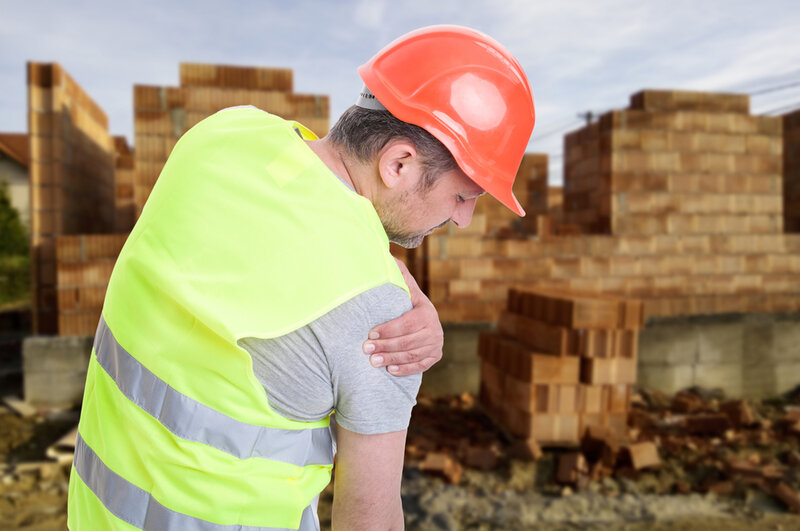 construction worker with wear and tear injury