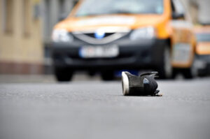 a shoe left on the road by a hit and run victim