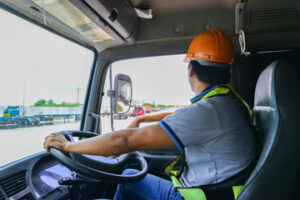 driver sitting on a big truck