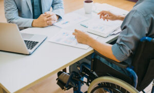 a man on a wheelchair seeking for ssd benefits