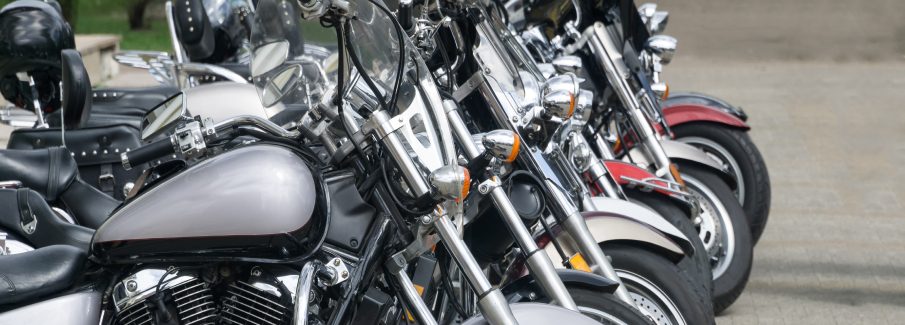 motorcycles parked
