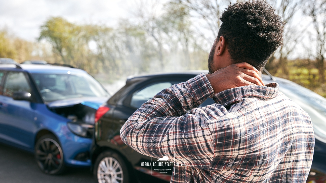 a person looking at a car accident