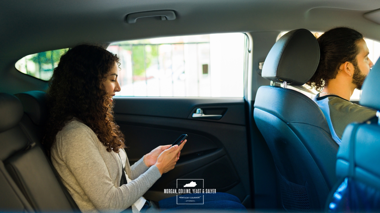 passenger in a rideshare vehicle