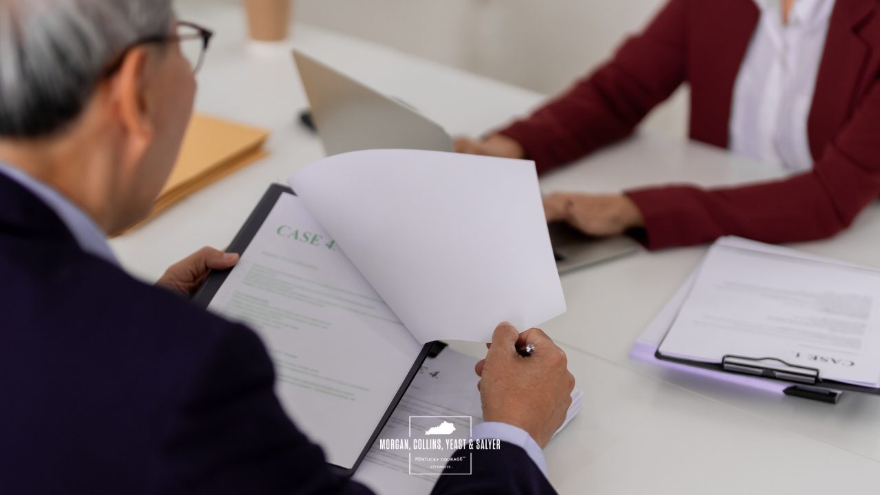 two lawyers reviewing documents